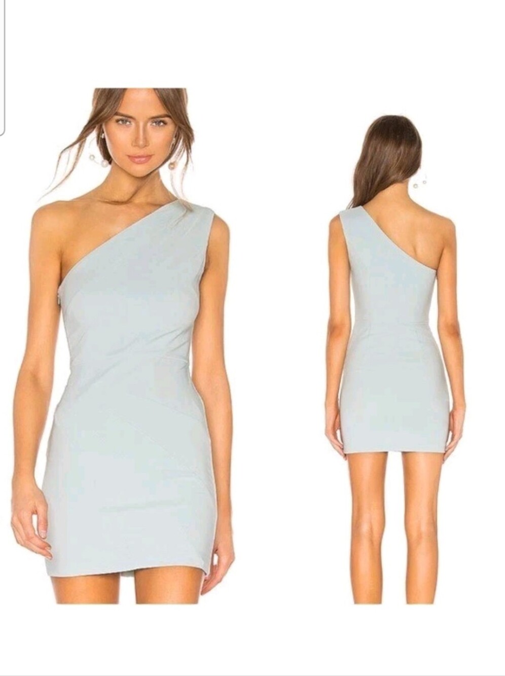 Michael Costello x Revolve Ava Dress One Shoulder Mini Ice Blue Size S Small
